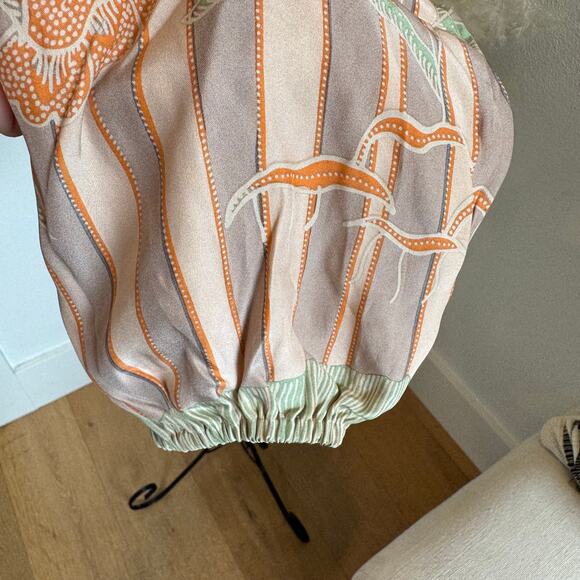 Natalie Martin Amelia Floral Silk Boho Long Sleeve Cropped Top Med- Boho/Cottage - Picture 11 of 13